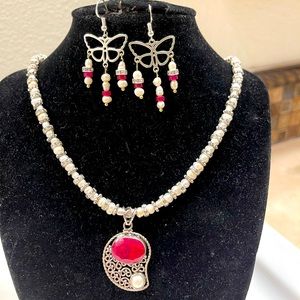 True stones and sterling silver necklace necklace